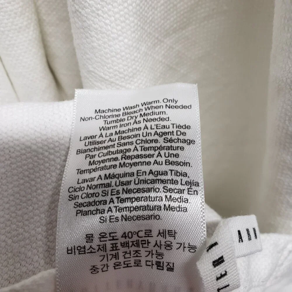 Pair of Pottery Barn White Cotton Woven Canvas Curtains 49.5
